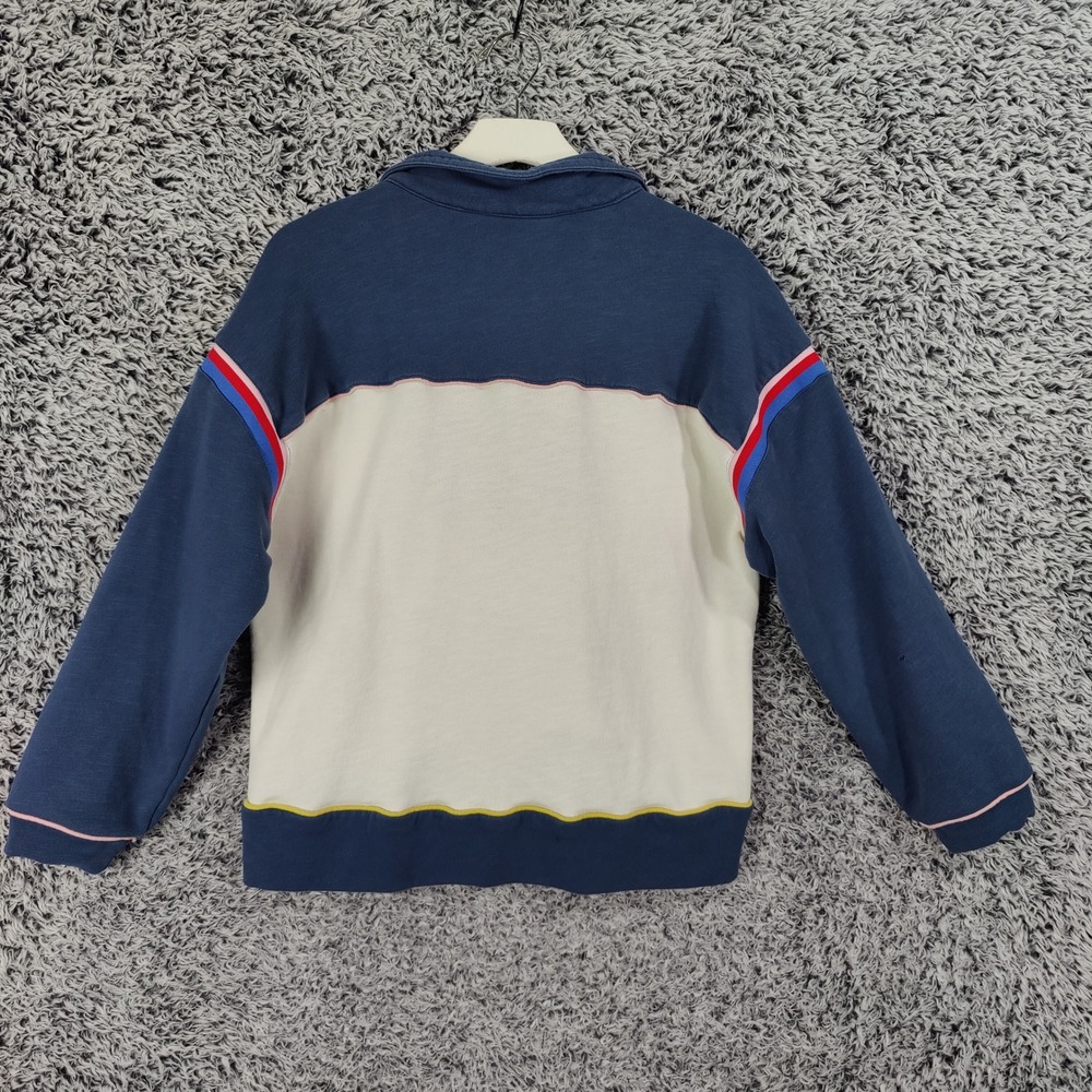 PILCRO Anthro Women Medium Colorblock 1/4 Zip Pullover Sweatshirt Collar Blue - Picture 2 of 10